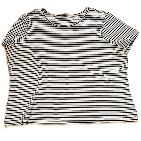 3X Women's Calvin Klein black and white striped shirt - Picture 1 of 2